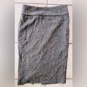 Zara Vintage Wool Grey Rustic Tweed High-Waisted Pencil Skirt Office Exec sz 4